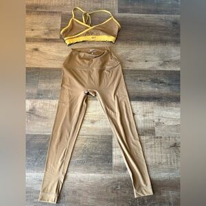 Set Active Brown and Yellow Activewear Set size small